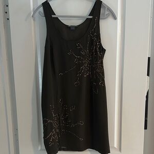 A/X Armani Exchange Olive Green Mini Dress with Beaded Design
